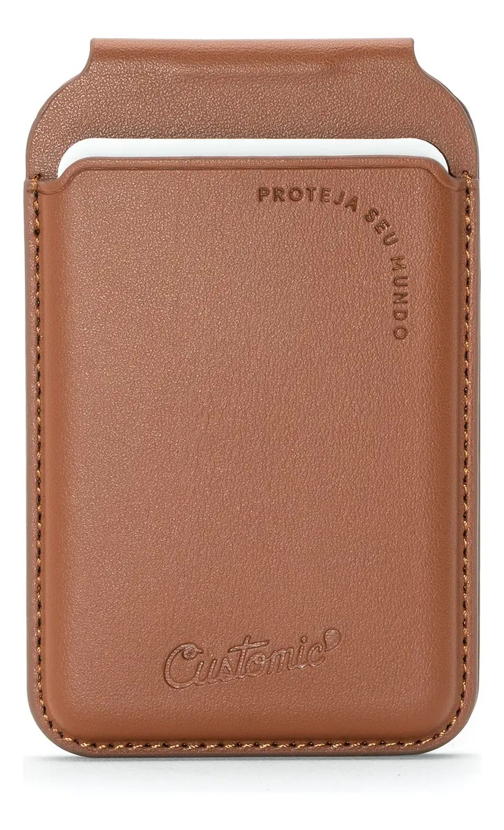 Carteira Customic Magsafe Allure Stand Com Suporte Universal Cor Brown
