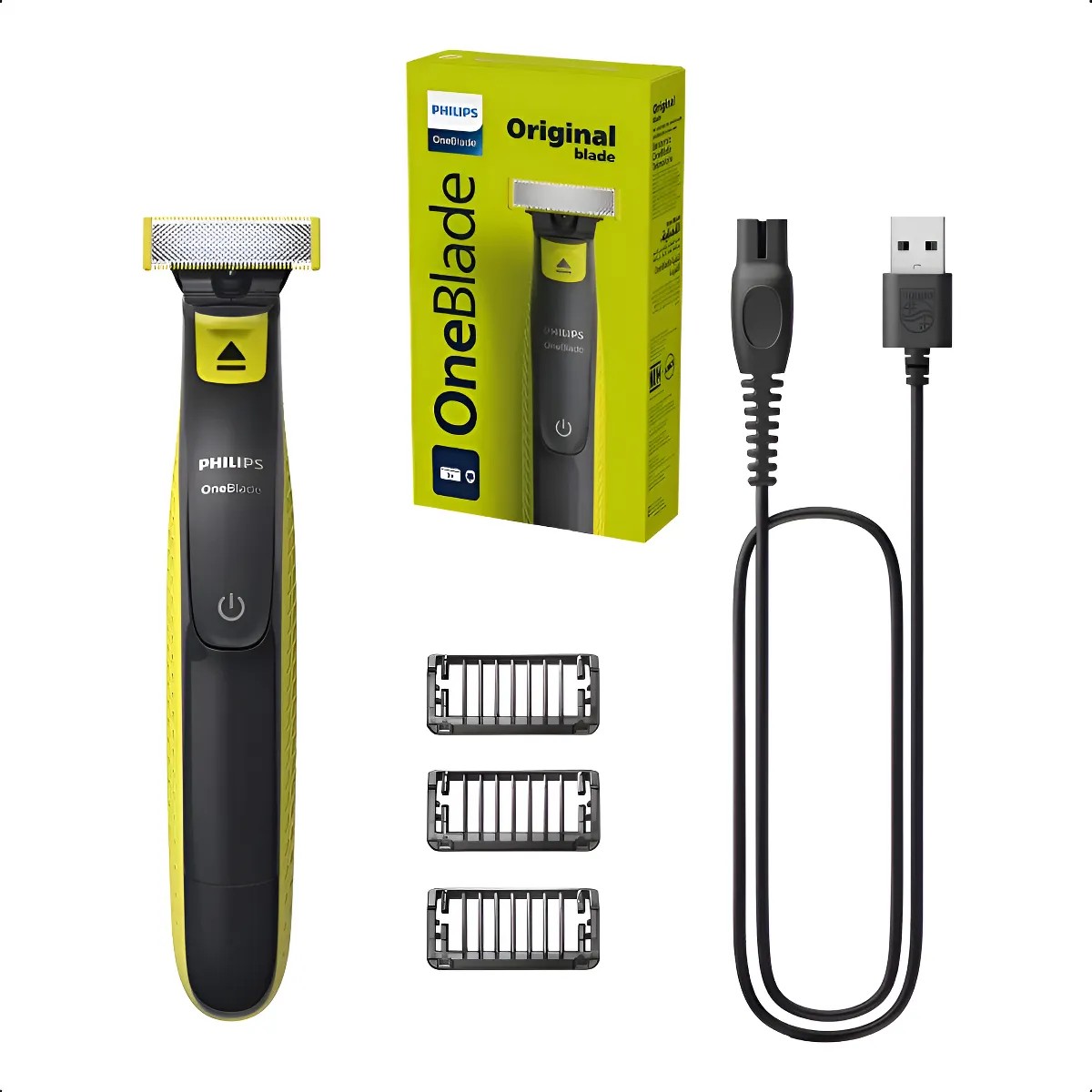 Barbeador Philips Oneblade cor Verde-limão