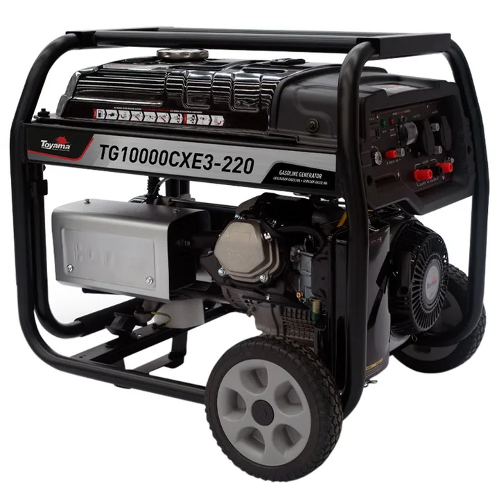 Gerador de Energia a Gasolina 4 Tempos Trifásico 11,25 Kva com Partida Elétrica TG10000CXE3-220 Profissional TOYAMA-201-029