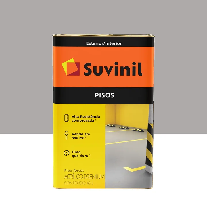 Tinta Acrílica Pisos Fosca Premium Interno e Externo Cinza 18L Suvinil